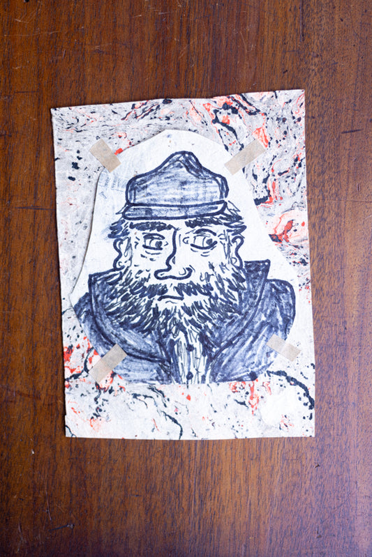 Original Art Print ~ Marble Sea Captain Portrait