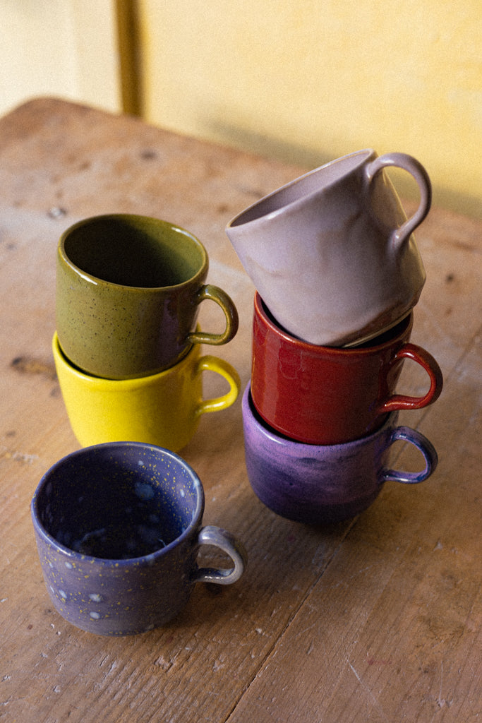 Retro Style Stacking Mug (White Stoneware)