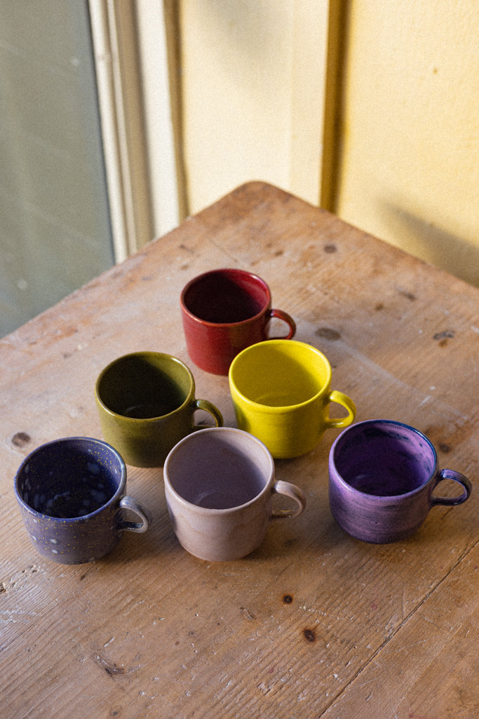 Retro Style Stacking Mug (White Stoneware)