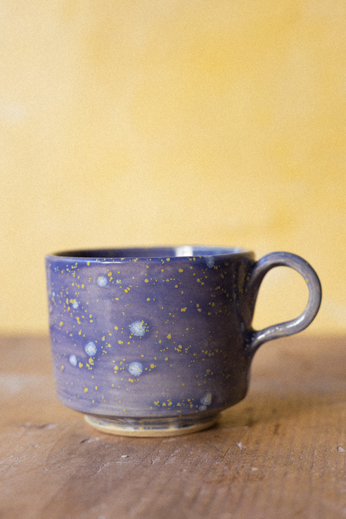 Retro Style Stacking Mug (White Stoneware)