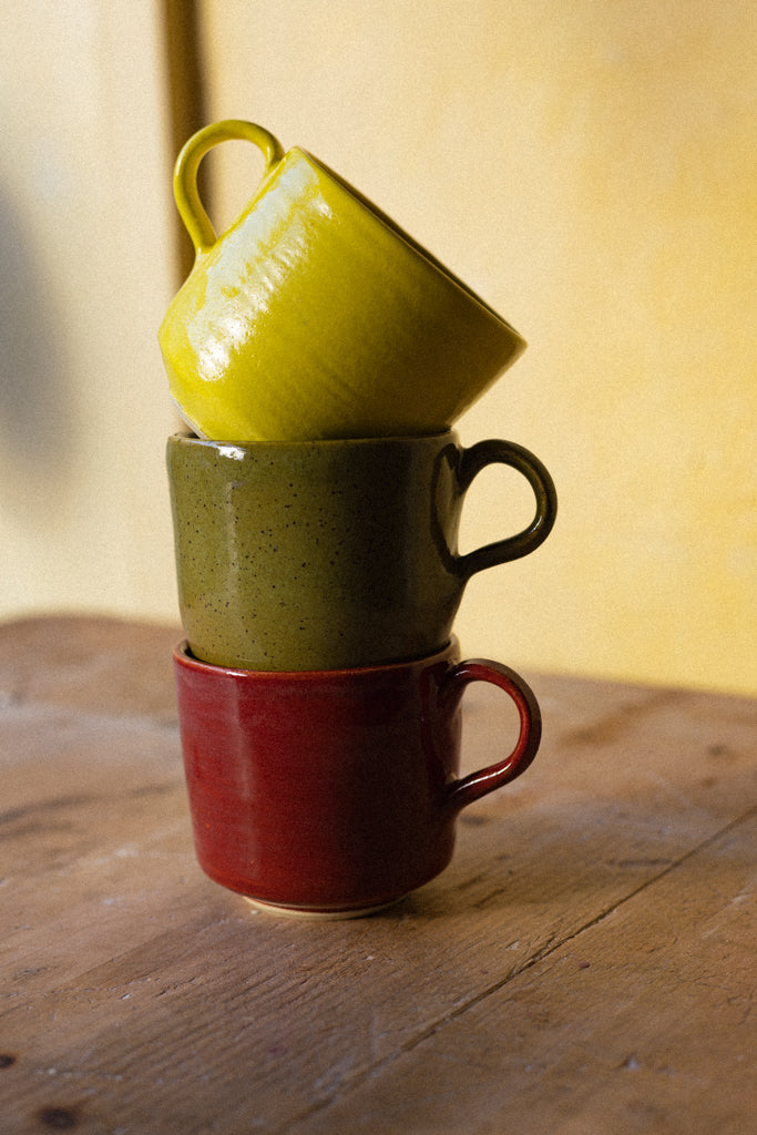 Retro Style Stacking Mug (White Stoneware)