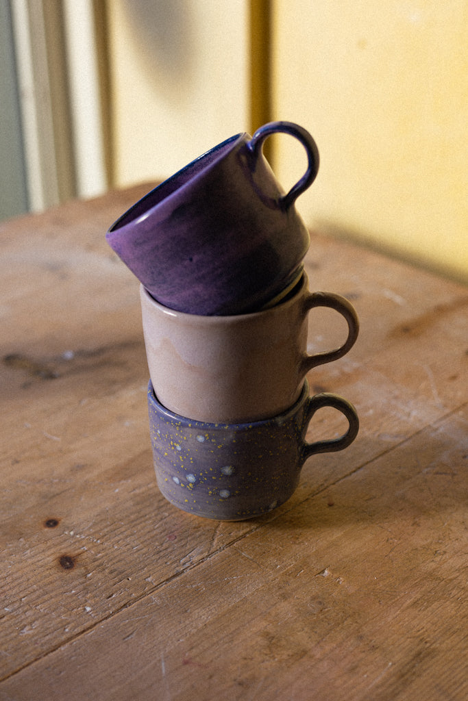 Retro Style Stacking Mug (White Stoneware)