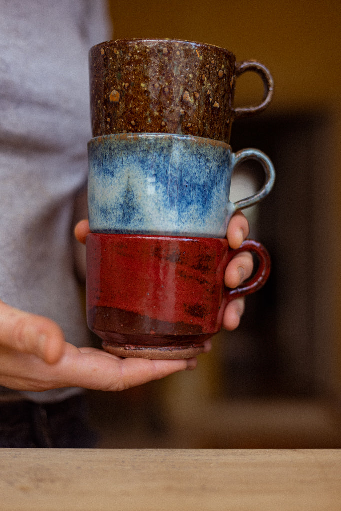 Retro Style Stacking Mug (Raku)